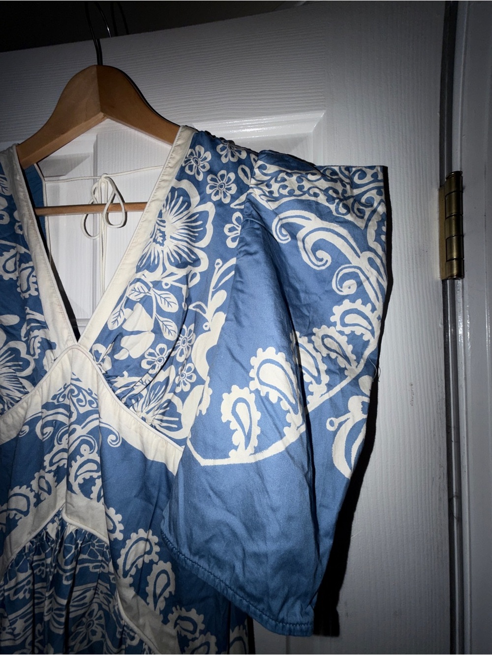 Farm Rio Blue and White Floral Midi Dress - Classic Feminine Style - Picture 4 of 9